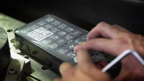 Control panel for CNC Milling Machine Stock Footage 259613726