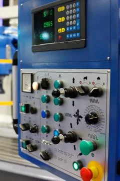 Control panel of CNC milling machine Stock Photos