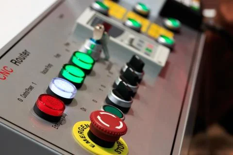 Control panel of CNC router Foto stock