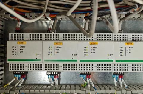 Control panel with communication equipment Stock Photos