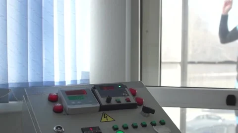 Control panel for controlling air flow. flying in wind channel Stock Footage 91744175