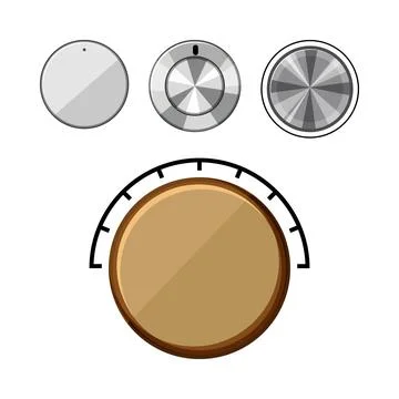 Control panel dials and knobs adjusting settings Stock Illustration