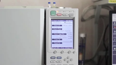 Control panel, digital display with numbers, letters and buttons Stock Footage 257355134