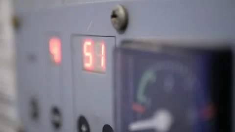 Control panel with display of the working gas boiler. Stock Footage 169008154