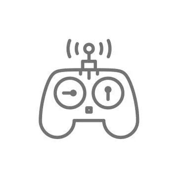 Control panel for drone, remote controller, gamepad line icon. Stock Illustration