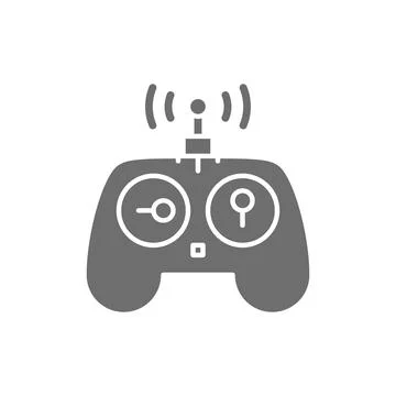 Control panel for drone, remote controller, gamepad grey icon. Stock Illustration