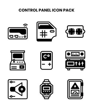Control Panel DuoTone Graphics Icons Pack Illustrazione stock
