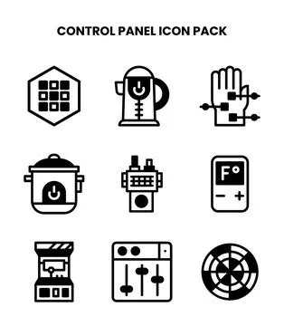 Control Panel DuoTone UI Icons Pack 스톡 일러스트