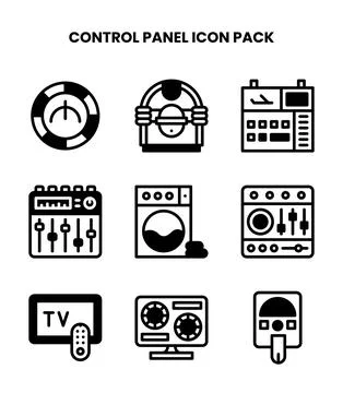 Control Panel DuoTone UI Icons Pack Stock Illustration