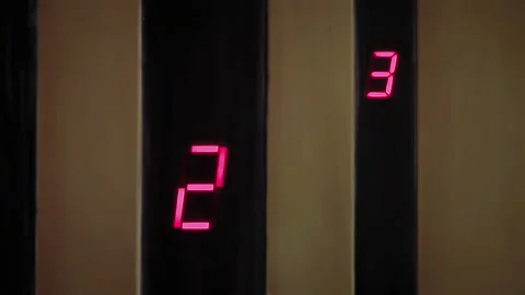 Control Panel of an Elevator, Metal Elevator Panel with Red Numbers of Floors.   Stock Footage 244962726