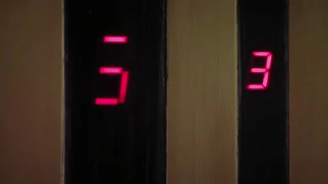 Control Panel of an Elevator, Metal Elevator Panel with Red Numbers of Floors. Stock Footage 244962846