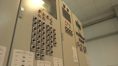 Control panel of equipment on station Stock-Footage 123781204