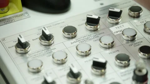 Control Panel Equipped with Various Knobs and Switches for Media Equipment 動画素材 282151654