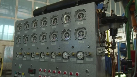 Control Panel on factory Stock-Footage 93797376