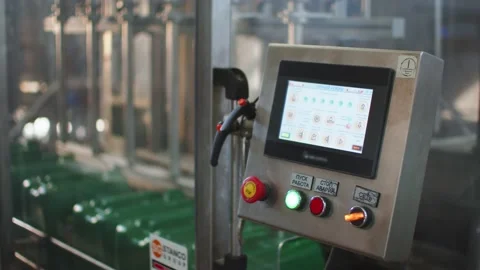 Control Panel on the Fertilizing Production Line Stock Footage 197114709
