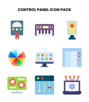 Control Panel Flat Design Icons Pack Stockillustratie