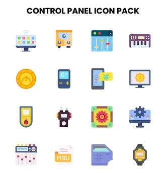 Control Panel Flat Design Icons Pack イラスト素材