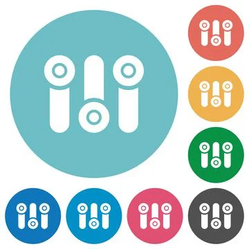 Control panel flat round icons Stock Illustration