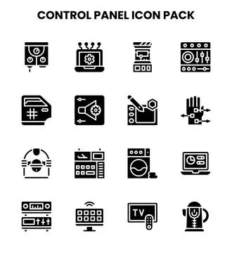 Control Panel Glyph SVG Icons Pack イラスト素材