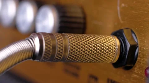 Control panel on guitar amp input jack. Close up. Stock Footage 156952088