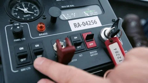 The control panel of the helicopter. Stock Footage 80319094
