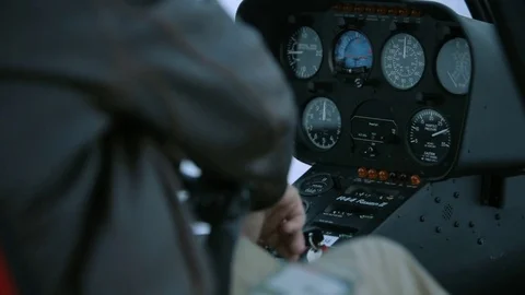The control panel of the helicopter. Stock Footage 80319121