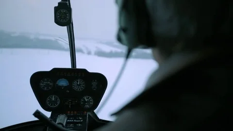 The control panel of the helicopter. Stock Footage 80319122