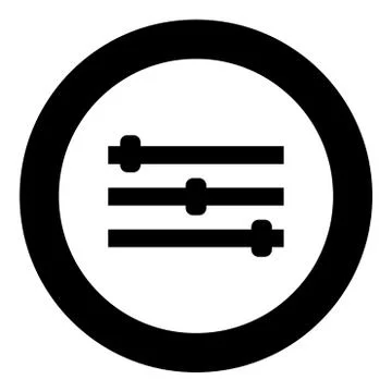 Control panel icon black color in circle Stock Illustration