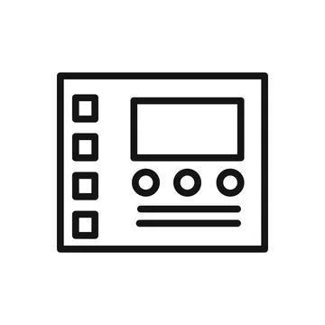 Control panel icon linear vector graphics sign Stock Illustration