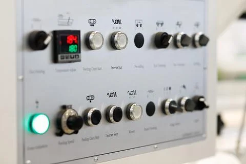 Control panel of an industrial machine Stock Photos