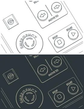 Control panel of an industrial unit close-up Stock Illustration