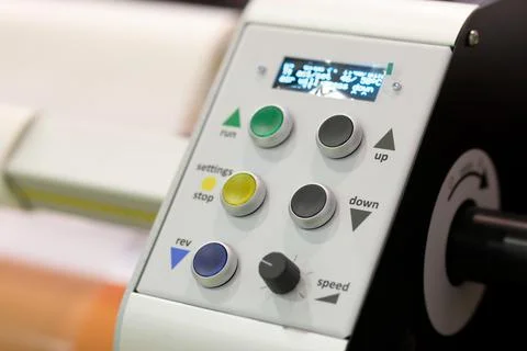 Control panel of inkjet large format printer Stock Photos