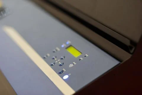 Control panel of inkjet wide format printer Stock Photos