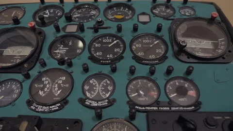 Control Panel Inside In Helicopter Stock Footage 233374166