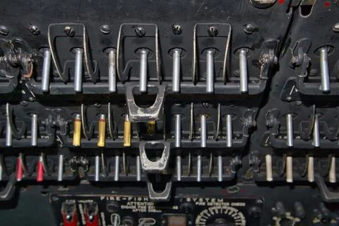 Control panel knobs and buttons in Mil Mi-8 helicopter Fotos de archivo