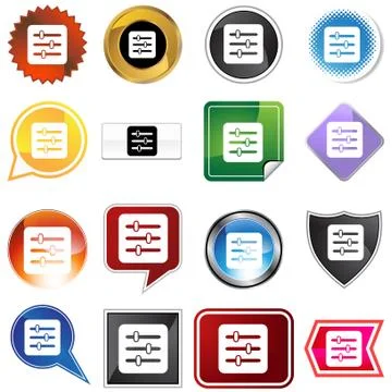 Control panel label set Stock Illustration