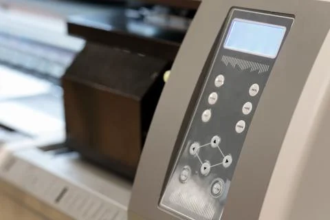 Control panel of large format inkjet printer Stock Photos