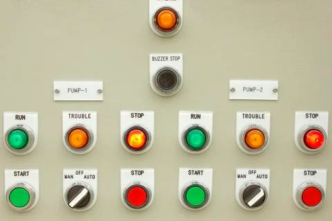 Control panel lights. Stock Photos