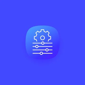 Control panel line icon for apps Stock Illustration