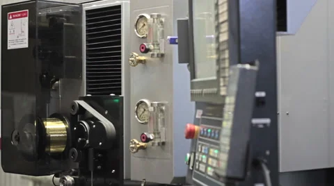 Control panel with lots of buttons for CNC machining centerchanging 스톡 동영상 60235226