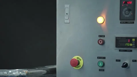 Control panel of a machine in the factory Video stock 260865110