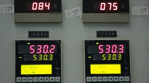 Control panel on machinery,HD Stock Footage 117903103