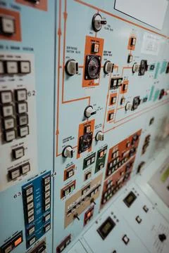 Control panel with many buttons Stock Photos