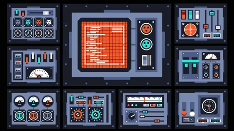 Control panel with many elements, Stock Footage 230842415