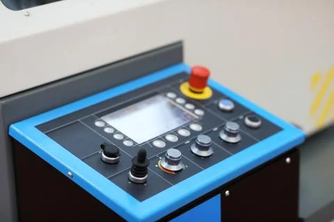 Control panel of modern industrial machine Stock Photos