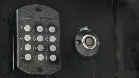 Control panel of the modern intercom system Stock Footage 70216328