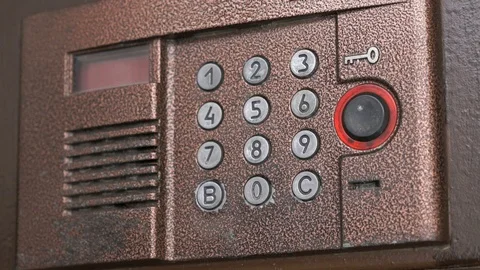 Control panel of the modern intercom system Stock Footage 70368789