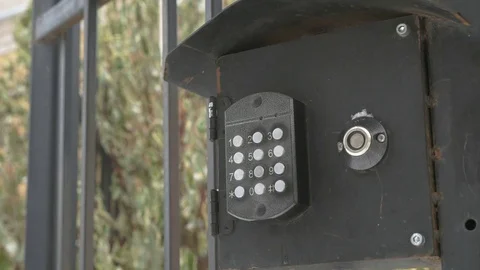 Control panel of the modern intercom system Stock Footage 71508172