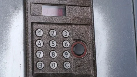 Control panel of the modern intercom system Stock Footage 71508467