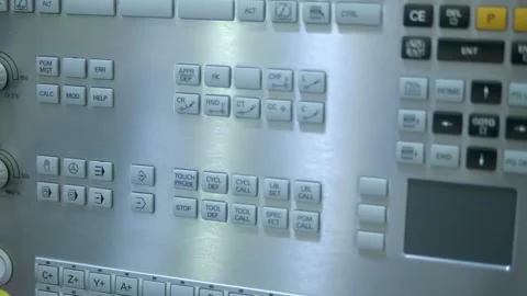 The control panel of a modern milling machine has many buttons   Stock Footage 340465879